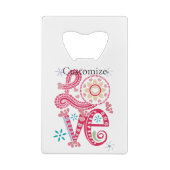 Hippie Groovy Liebe Sign Thunder_Cove Geldbeutel Flaschenöffner (Rückseite)