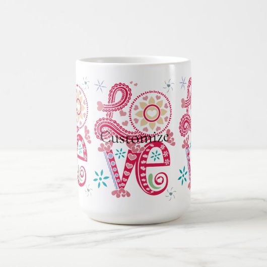 Hippie Groovy Liebe Sign Thunder_Cove Kaffeetasse (Mittel)