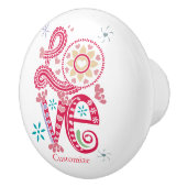 Hippie Groovy Liebe Sign Thunder_Cove Keramikknauf (Rechts)