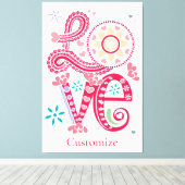 Hippie Groovy Liebe Sign Thunder_Cove Leinwanddruck (Insitu (Holzboden))