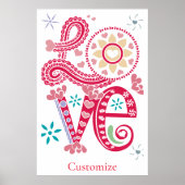 Hippie Groovy Liebe Sign Thunder_Cove Poster (Vorne)