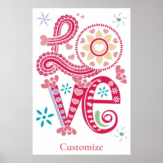 Hippie Groovy Liebe Sign Thunder_Cove Poster (Vorne)