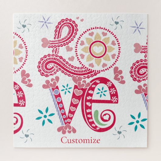 Hippie Groovy Liebe Sign Thunder_Cove Puzzle (Vertikal)