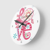 Hippie Groovy Liebe Sign Thunder_Cove Runde Wanduhr (Winkel)
