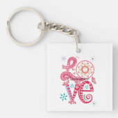 Hippie Groovy Liebe Sign Thunder_Cove Schlüsselanhänger (Vorderseite)