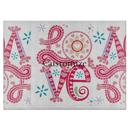 Hippie Groovy Liebe Sign Thunder_Cove Schneidebrett (Vorderseite)