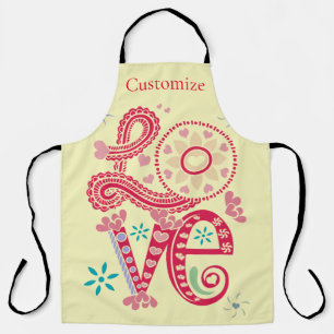 Hippie Groovy Liebe Sign Thunder_Cove Schürze