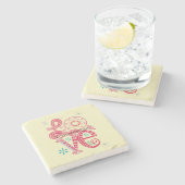 Hippie Groovy Liebe Sign Thunder_Cove Steinuntersetzer (Seitenansicht)