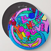 Hippie Groovy Liebe Thunder_Cove  Button (Vorne & Hinten)