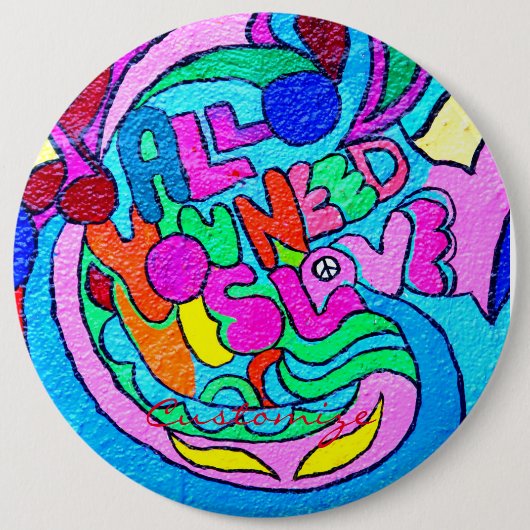 Hippie Groovy Liebe Thunder_Cove  Button (Vorderseite)