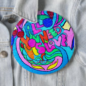 Hippie Groovy Liebe Thunder_Cove  Button (Beispiel)