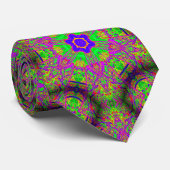Hippie Groovy lila grüne Krawatte (Gerollt)
