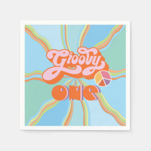 Hippie Groovy One Geburtstagsparty Serviette