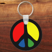 Hippie Groovy Peace Symbol Schlüsselanhänger (Vorderseite)