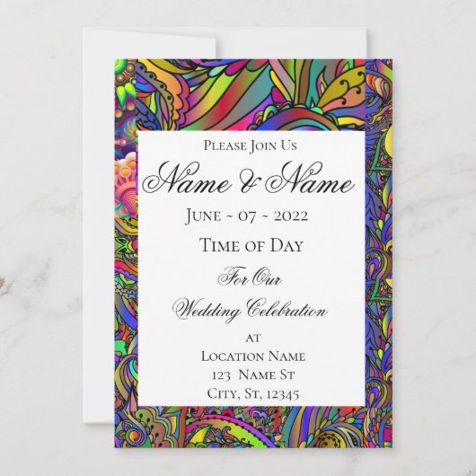 Hippie Groovy Psychedelic Design Thunder_Cove Einladung (Vorderseite)