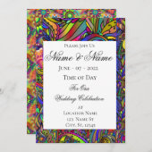 Hippie Groovy Psychedelic Design Thunder_Cove Einladung (Vorne/Hinten)