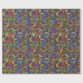 Hippie Groovy Psychedelic Design Thunder_Cove Geschenkpapier (Flach)