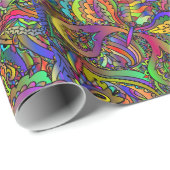 Hippie Groovy Psychedelic Design Thunder_Cove Geschenkpapier (Rolleneckpunkt)