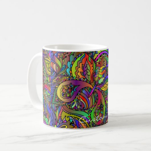 Hippie Groovy Psychedelic Design Thunder_Cove Kaffeetasse (Vorderseite Links)