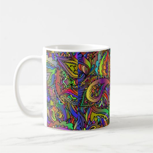Hippie Groovy Psychedelic Design Thunder_Cove Kaffeetasse (Links)