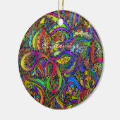Hippie Groovy Psychedelic Design Thunder_Cove Keramik Ornament (Links)