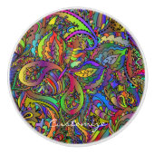 Hippie Groovy Psychedelic Design Thunder_Cove Keramikknauf (Vorderseite)