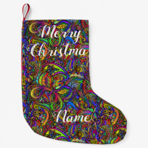 Hippie Groovy Psychedelic Design Thunder_Cove Kleiner Weihnachtsstrumpf