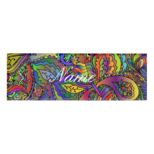 Hippie Groovy Psychedelic Design Thunder_Cove Namenschild