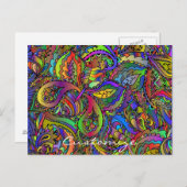 Hippie Groovy Psychedelic Design Thunder_Cove Postkarte (Vorne/Hinten)