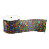 Hippie Groovy Psychedelic Design Thunder_Cove Satinband (Spule)