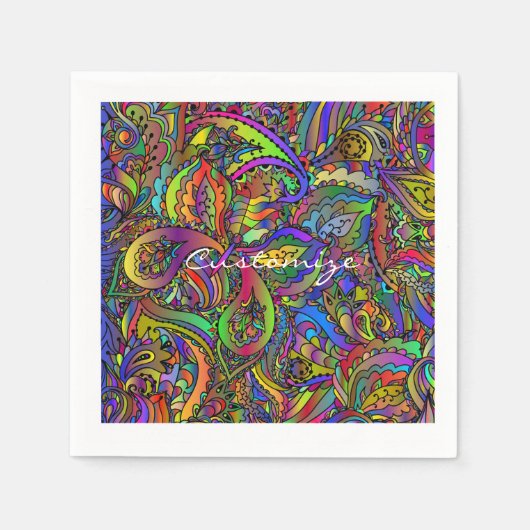 Hippie Groovy Psychedelic Design Thunder_Cove Serviette (Vorderseite)