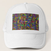 Hippie Groovy Psychedelic Design Thunder_Cove Truckerkappe (Vorderseite)