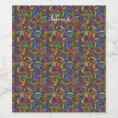 Hippie Groovy Psychedelic Design Thunder_Cove Weinetikett (Einzelnes Label)