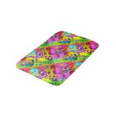 Hippie Groovy psychedelische Pilze Badematte (Schrägansicht)