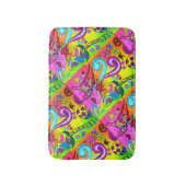Hippie Groovy psychedelische Pilze Badematte (Vorderseite Vertikal)