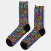 Hippie Groovy psychedelisches Design Thunder_Cove Socken (Linkes Detail)