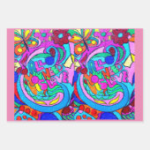 Hippie Groovy Ruhe und Liebe Geschenkpapier Set (Vorderseite 3)
