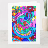 Hippie Groovy Ruhe und Liebe Karte (Vorderseite)