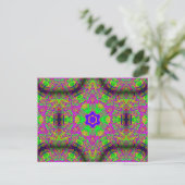 Hippie Groovy Sechs-Punkte-Stern Postkarte (Stehend Vorderseite)