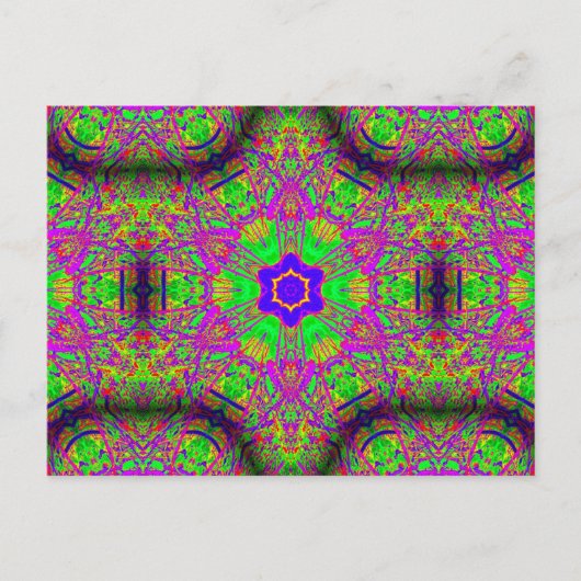Hippie Groovy Sechs-Punkte-Stern Postkarte (Vorderseite)