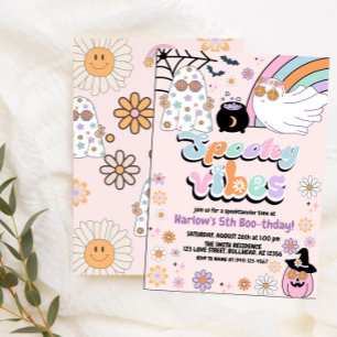Hippie Groovy Spooky Vibes Halloween Geburtstag Einladung