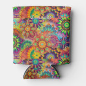 Hippie Groovy Techno Psychedelic Thunder_Cove Dosenkühler (Vorderseite)