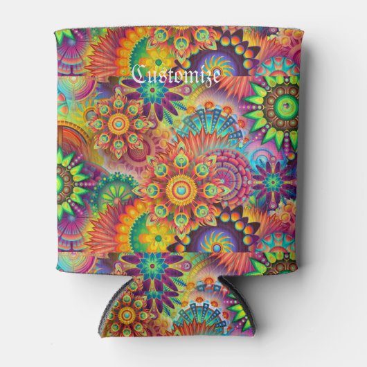 Hippie Groovy Techno Psychedelic Thunder_Cove Dosenkühler (Vorderseite)