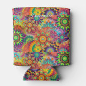 Hippie Groovy Techno Psychedelic Thunder_Cove Dosenkühler (Rückseite)