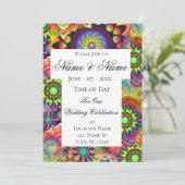 Hippie Groovy Techno Psychedelic Thunder_Cove Einladung (Stehend Vorderseite)