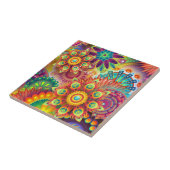 Hippie Groovy Techno Psychedelic Thunder_Cove Fliese (Seite)