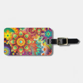 Hippie Groovy Techno Psychedelic Thunder_Cove Gepäckanhänger (Vorderseite horizontal)