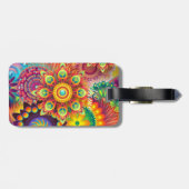 Hippie Groovy Techno Psychedelic Thunder_Cove Gepäckanhänger (Rückseite horizontal)