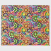 Hippie Groovy Techno Psychedelic Thunder_Cove Geschenkpapier (Flach)