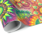 Hippie Groovy Techno Psychedelic Thunder_Cove Geschenkpapier (Rolleneckpunkt)